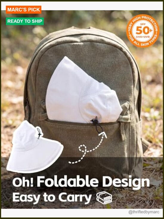 UPF50+ Wide Brim Sun Hat for Men Women Fishing Garden main image 6
